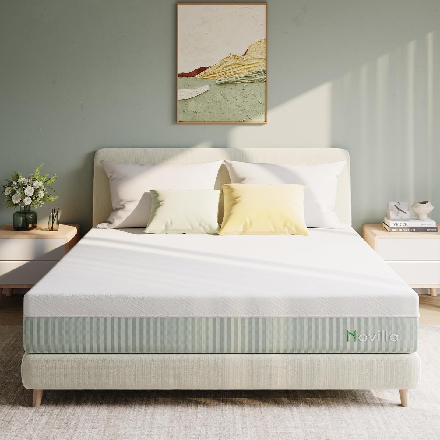Novilla King Size Mattress, 12 Inch Gel Memory Foam King Mattress for Cool Night & Pressure Relief, Medium Plush Feel with Motion Isolating, Bliss