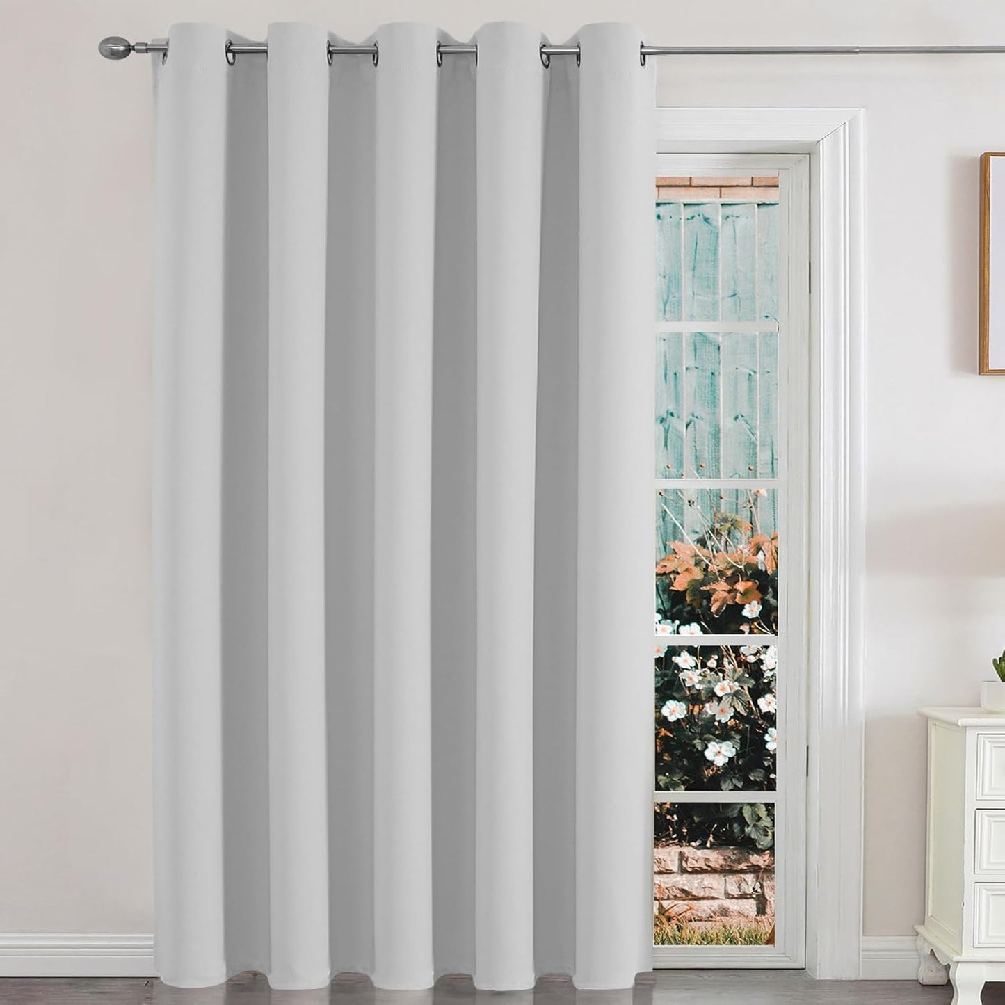 Joydeco Door Curtain for Closet Doors 78 Inches Long 1 Panel, Blackout Doorway Curtain for Open Closet Bedroom, Room Divider for Privacy (Grey, 40Wx78L)