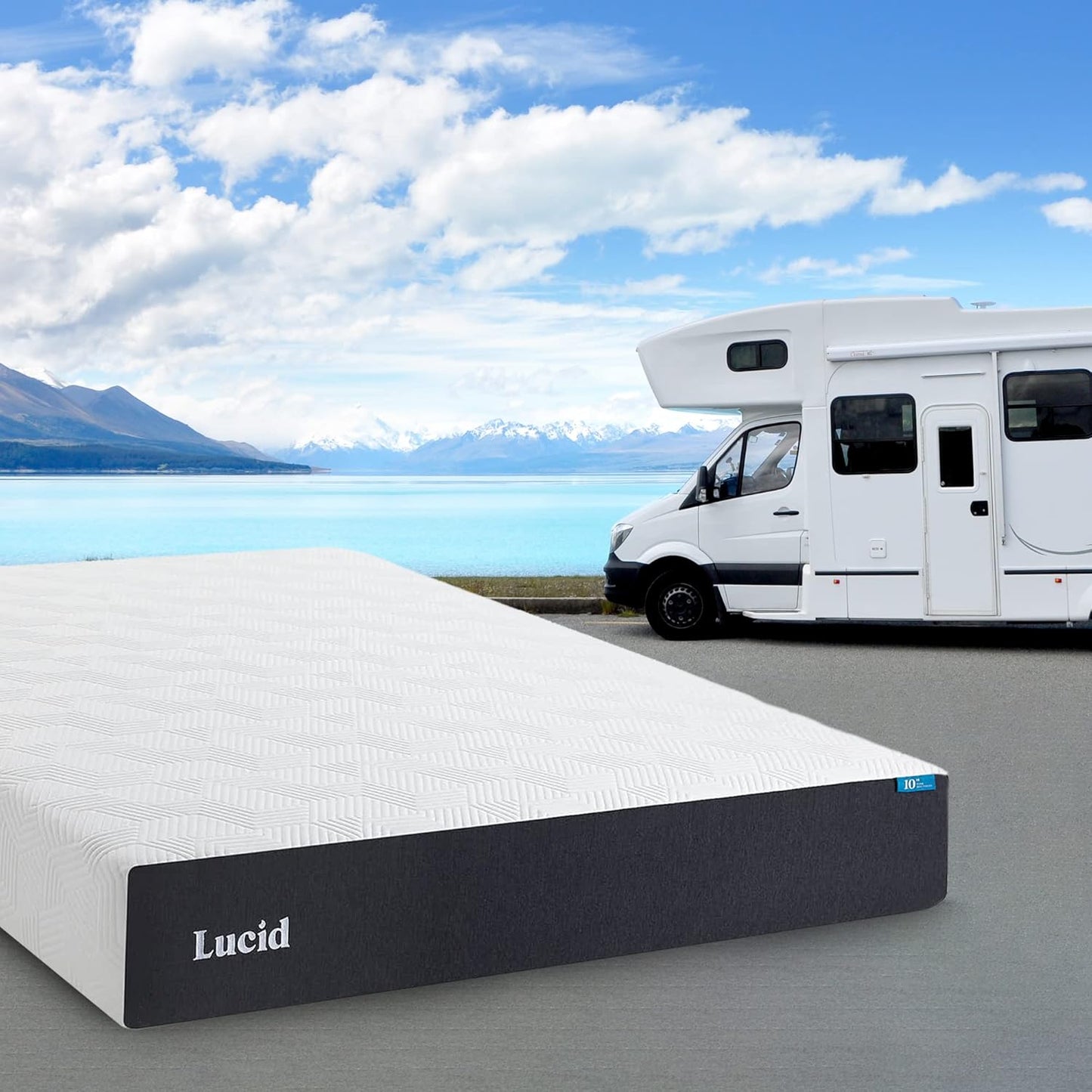 LUCID 10 Inch Memory Foam Mattress - Medium Feel - Infused with Bamboo Charcoal and Gel - Bed in a Box - Temperature Regulating - Pressure Relief - Breathable - Twin Size