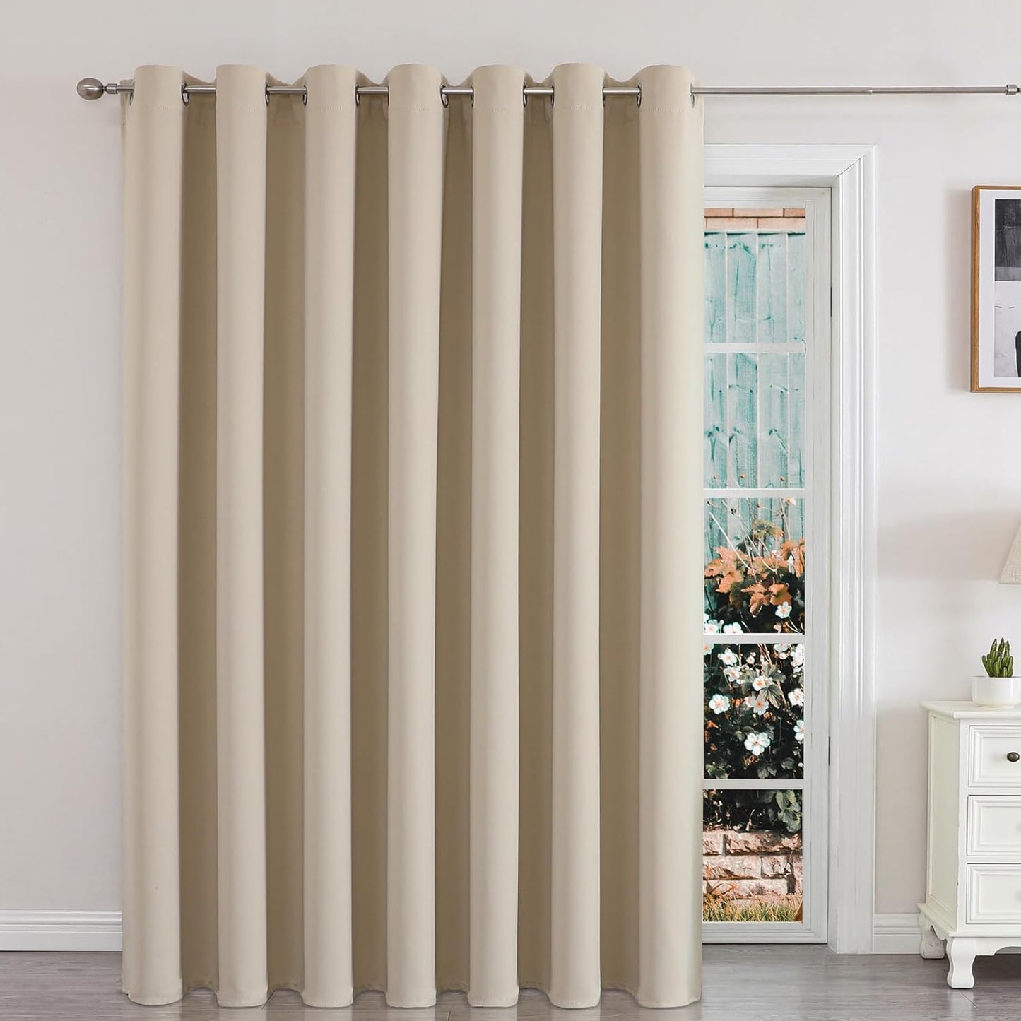 Joydeco Door Curtain for Closet Doors 78 Inches Long 1 Panel, Blackout Doorway Curtain for Open Closet Bedroom, Room Divider for Privacy (Grey, 40Wx78L)