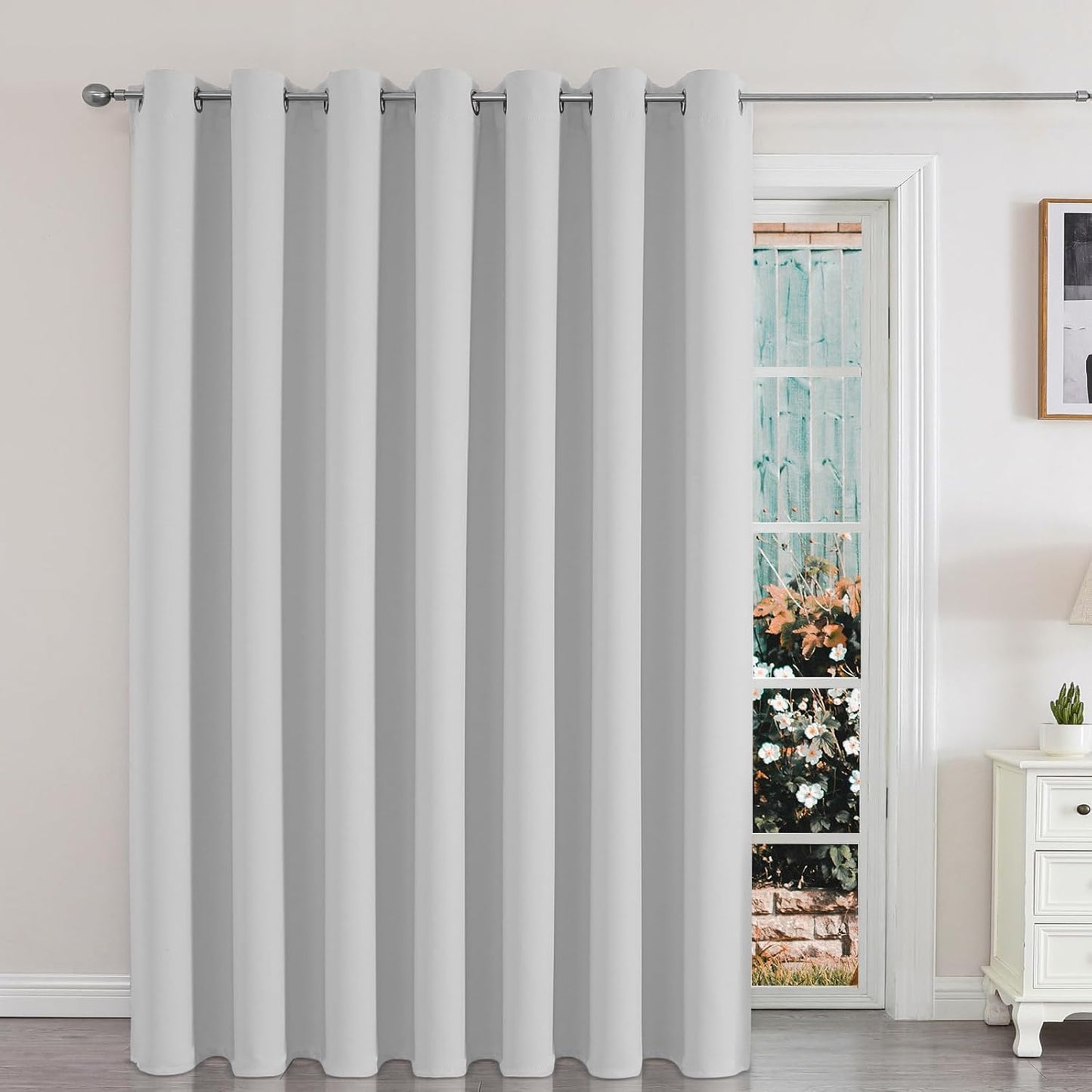 Joydeco Door Curtain for Closet Doors 78 Inches Long 1 Panel, Blackout Doorway Curtain for Open Closet Bedroom, Room Divider for Privacy (Grey, 40Wx78L)