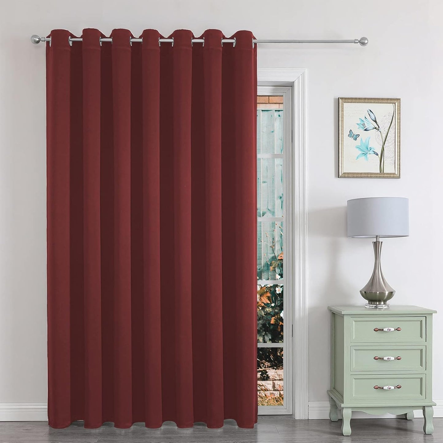 Joydeco Door Curtain for Closet Doors 78 Inches Long 1 Panel, Blackout Doorway Curtain for Open Closet Bedroom, Room Divider for Privacy (Grey, 40Wx78L)
