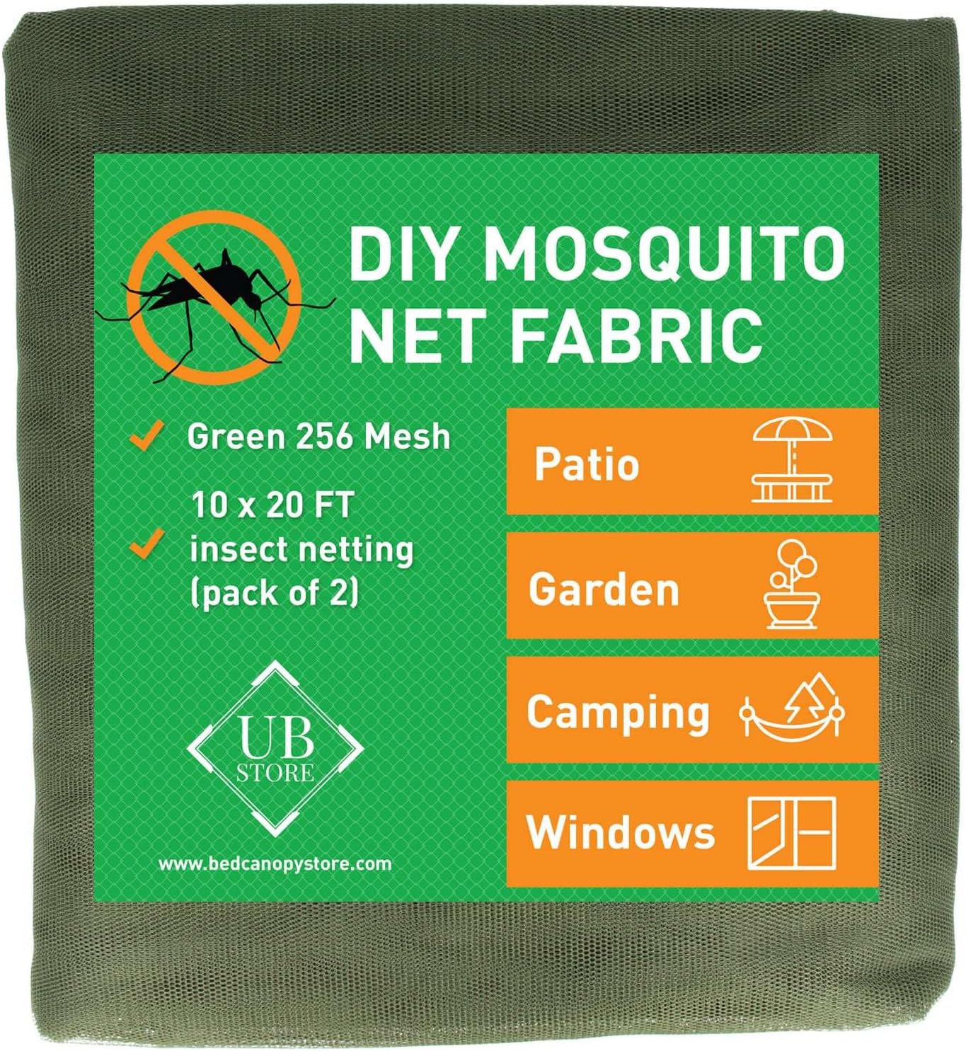 Black DIY Mosquito Net Fabric | 10x20 FT Netting | Insect Cover for Garden, Patio, Outdoor & Windows | Multiple Sizes in Black, White & Green | Raised Bed Screen Mesh Barrier