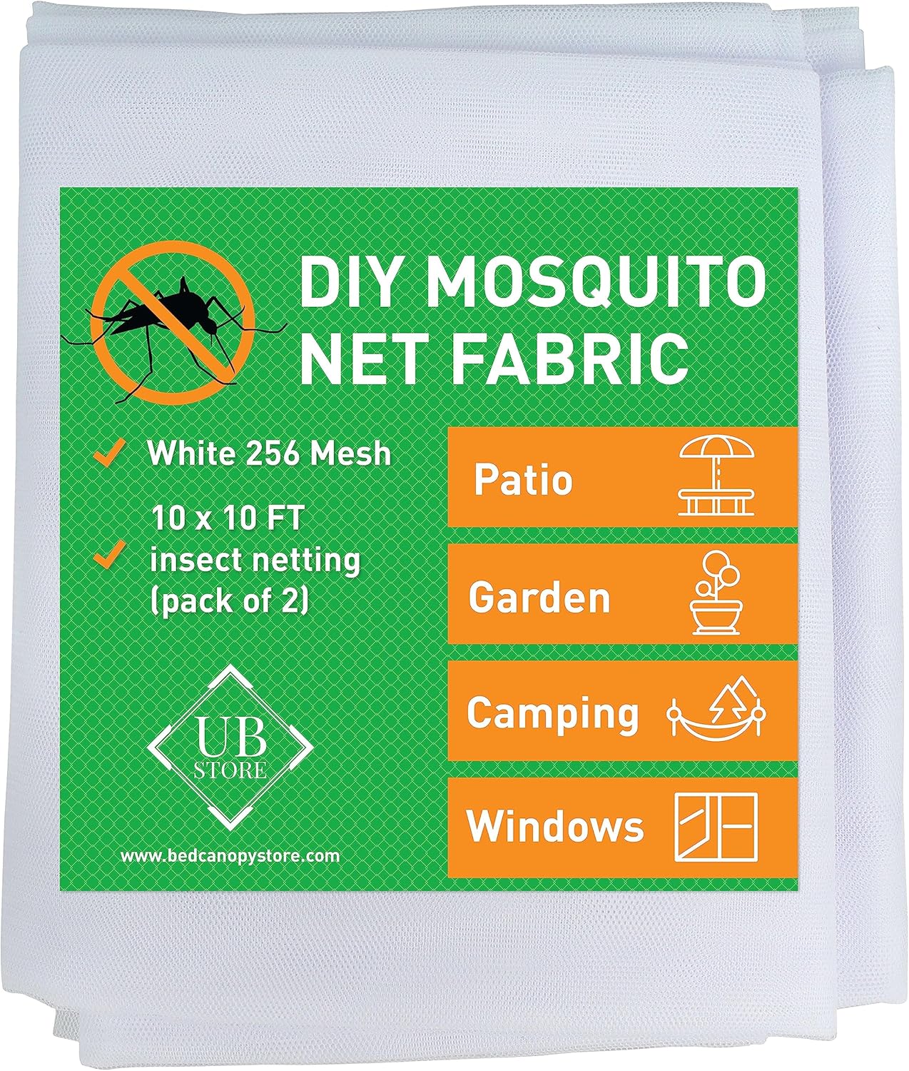 Black DIY Mosquito Net Fabric | 10x20 FT Netting | Insect Cover for Garden, Patio, Outdoor & Windows | Multiple Sizes in Black, White & Green | Raised Bed Screen Mesh Barrier