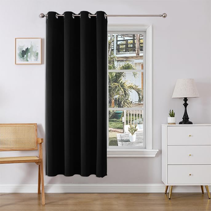 Joydeco Door Curtain for Closet Doors 78 Inches Long 1 Panel, Blackout Doorway Curtain for Open Closet Bedroom, Room Divider for Privacy (Grey, 40Wx78L)