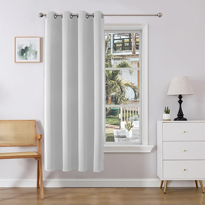 Joydeco Door Curtain for Closet Doors 78 Inches Long 1 Panel, Blackout Doorway Curtain for Open Closet Bedroom, Room Divider for Privacy (Grey, 40Wx78L)
