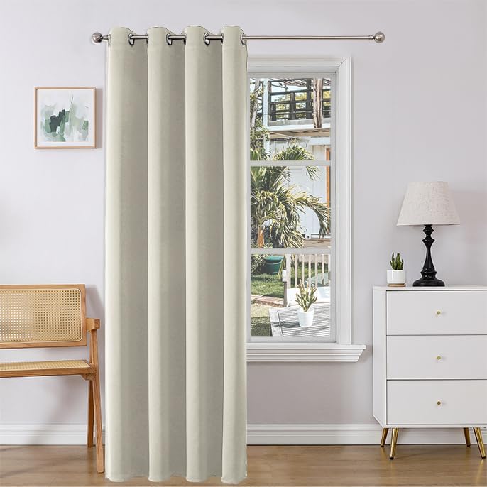 Joydeco Door Curtain for Closet Doors 78 Inches Long 1 Panel, Blackout Doorway Curtain for Open Closet Bedroom, Room Divider for Privacy (Grey, 40Wx78L)