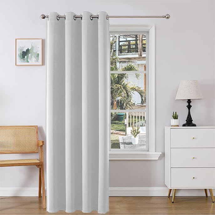 Joydeco Door Curtain for Closet Doors 78 Inches Long 1 Panel, Blackout Doorway Curtain for Open Closet Bedroom, Room Divider for Privacy (Grey, 40Wx78L)