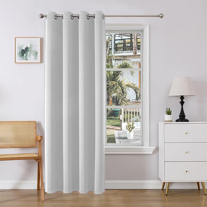 Joydeco Door Curtain for Closet Doors 78 Inches Long 1 Panel, Blackout Doorway Curtain for Open Closet Bedroom, Room Divider for Privacy (Grey, 40Wx78L)