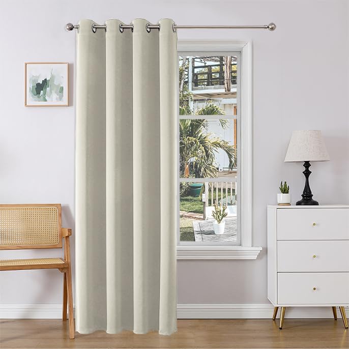 Joydeco Door Curtain for Closet Doors 78 Inches Long 1 Panel, Blackout Doorway Curtain for Open Closet Bedroom, Room Divider for Privacy (Grey, 40Wx78L)