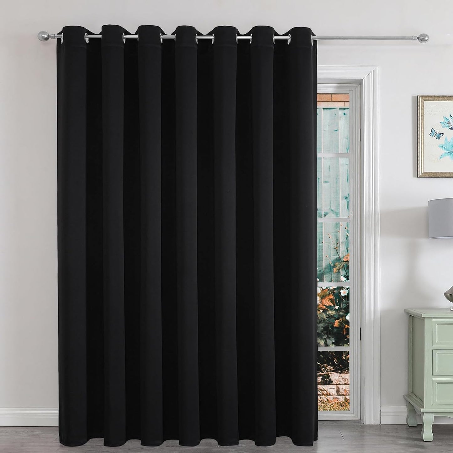 Joydeco Door Curtain for Closet Doors 78 Inches Long 1 Panel, Blackout Doorway Curtain for Open Closet Bedroom, Room Divider for Privacy (Grey, 40Wx78L)