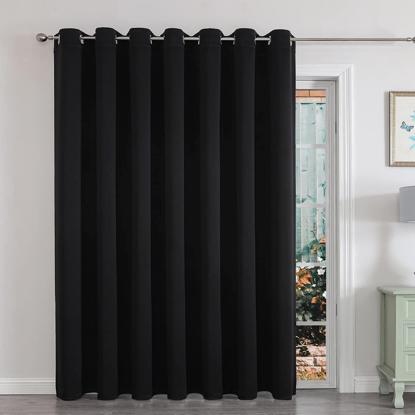 Joydeco Door Curtain for Closet Doors 78 Inches Long 1 Panel, Blackout Doorway Curtain for Open Closet Bedroom, Room Divider for Privacy (Grey, 40Wx78L)