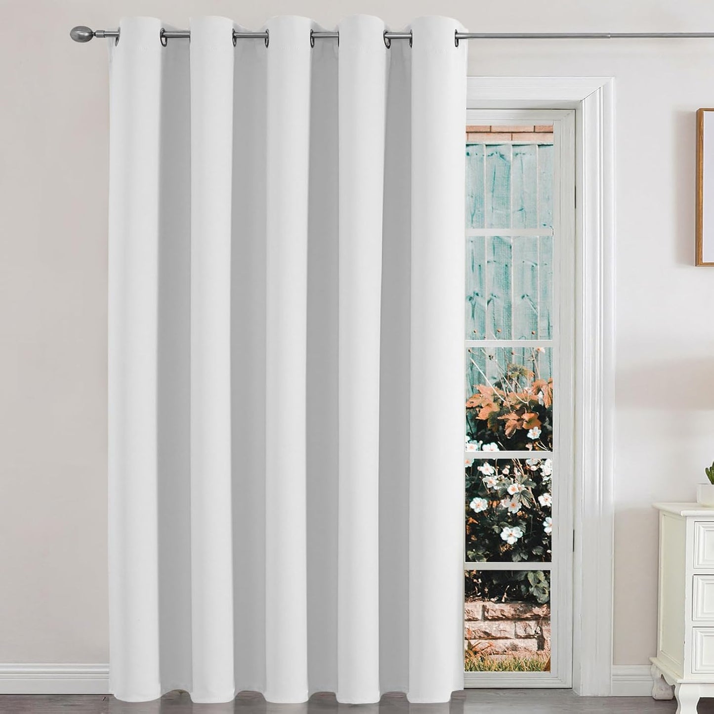 Joydeco Door Curtain for Closet Doors 78 Inches Long 1 Panel, Blackout Doorway Curtain for Open Closet Bedroom, Room Divider for Privacy (Grey, 40Wx78L)