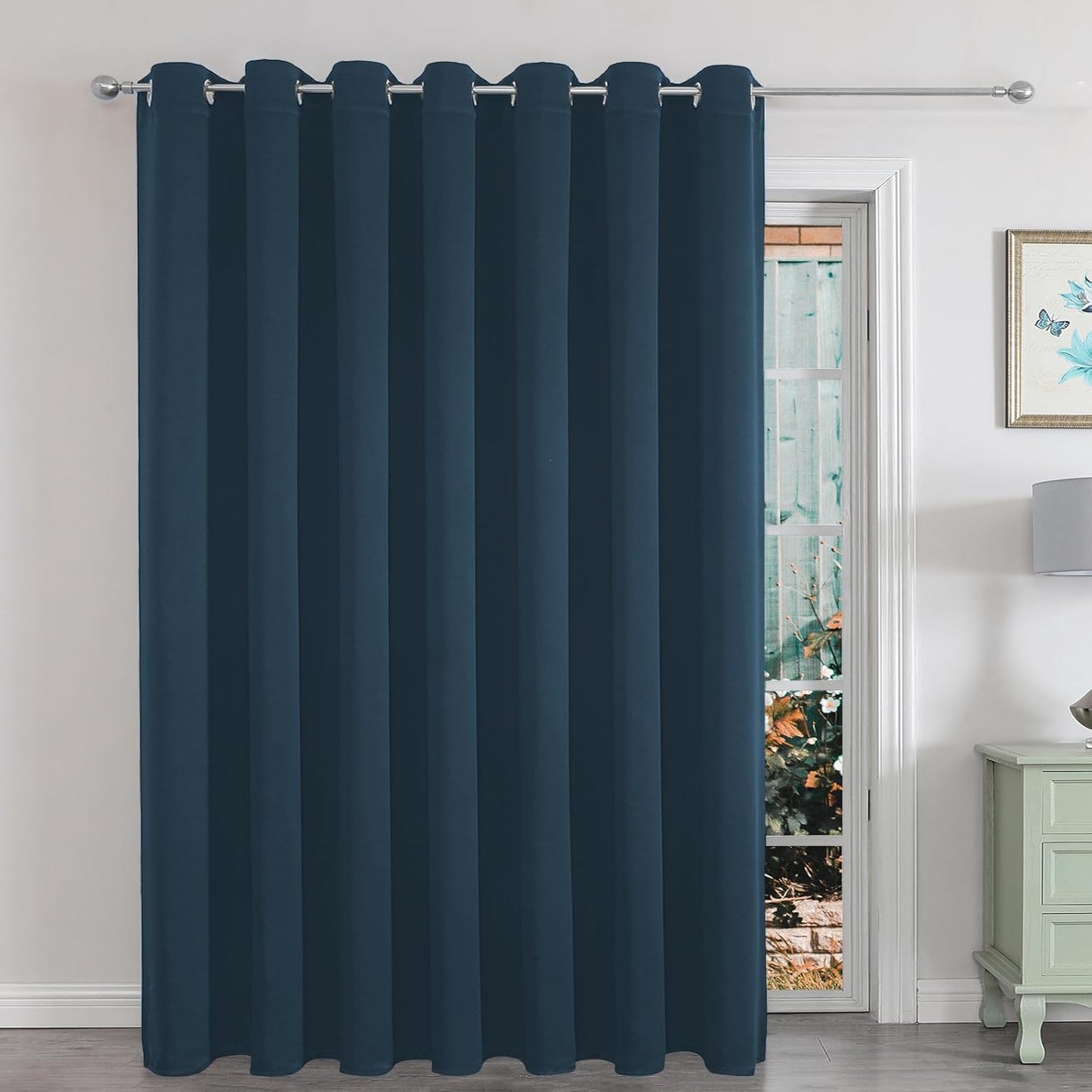 Joydeco Door Curtain for Closet Doors 78 Inches Long 1 Panel, Blackout Doorway Curtain for Open Closet Bedroom, Room Divider for Privacy (Grey, 40Wx78L)