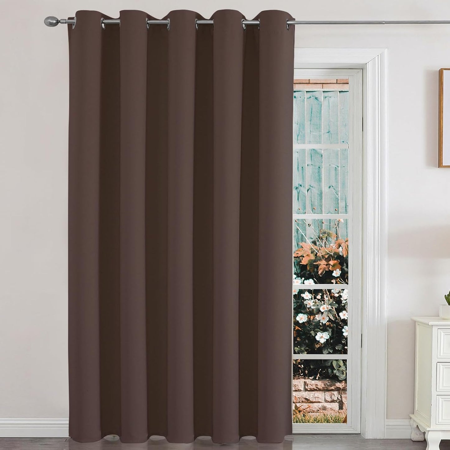 Joydeco Door Curtain for Closet Doors 78 Inches Long 1 Panel, Blackout Doorway Curtain for Open Closet Bedroom, Room Divider for Privacy (Grey, 40Wx78L)