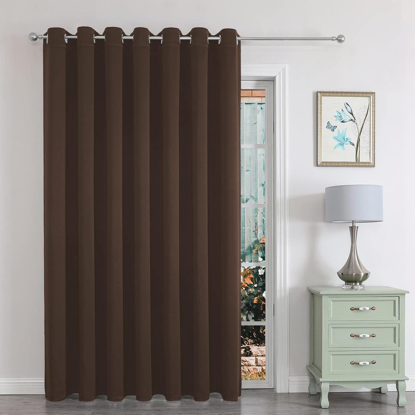 Joydeco Door Curtain for Closet Doors 78 Inches Long 1 Panel, Blackout Doorway Curtain for Open Closet Bedroom, Room Divider for Privacy (Grey, 40Wx78L)