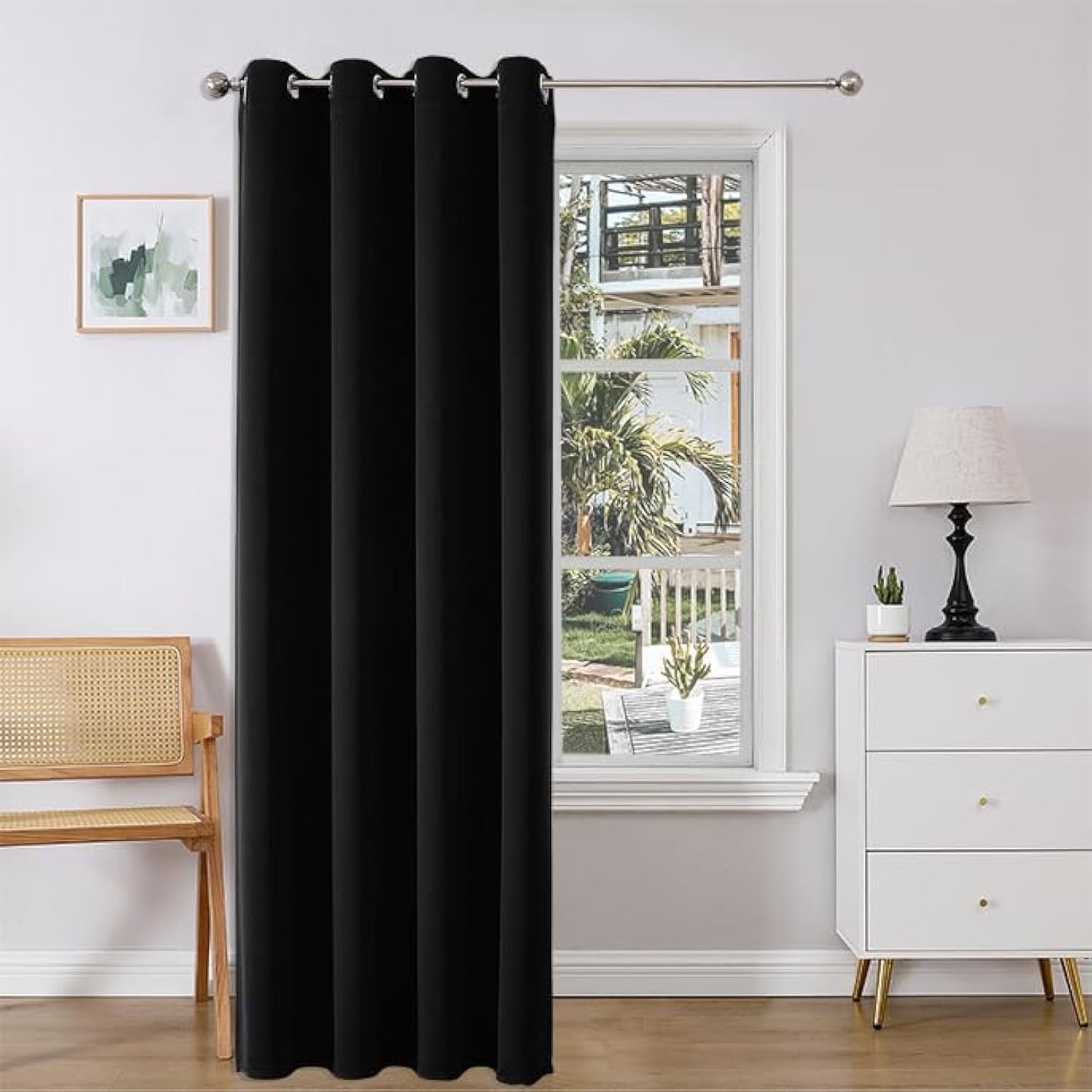 Joydeco Door Curtain for Closet Doors 78 Inches Long 1 Panel, Blackout Doorway Curtain for Open Closet Bedroom, Room Divider for Privacy (Grey, 40Wx78L)