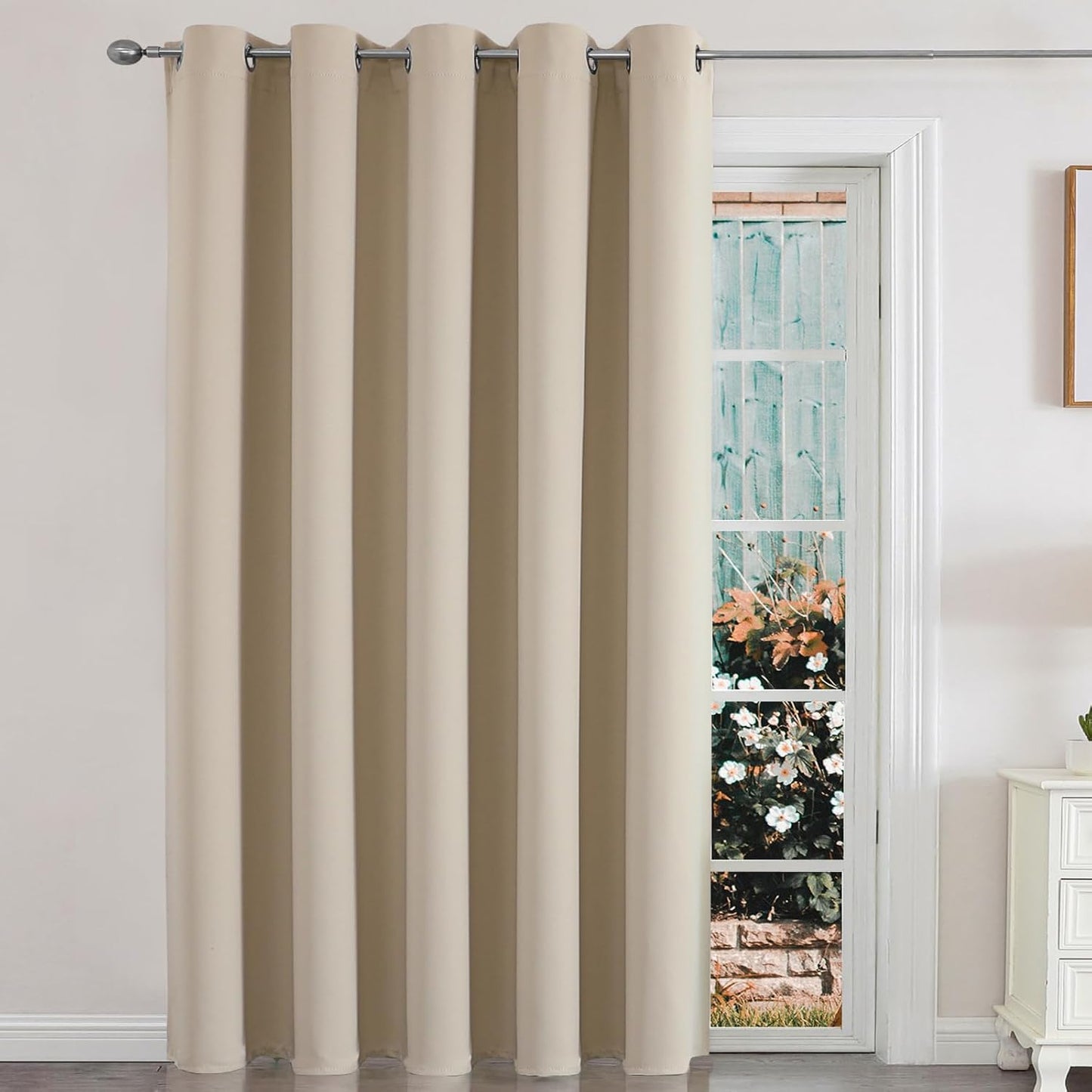 Joydeco Door Curtain for Closet Doors 78 Inches Long 1 Panel, Blackout Doorway Curtain for Open Closet Bedroom, Room Divider for Privacy (Grey, 40Wx78L)