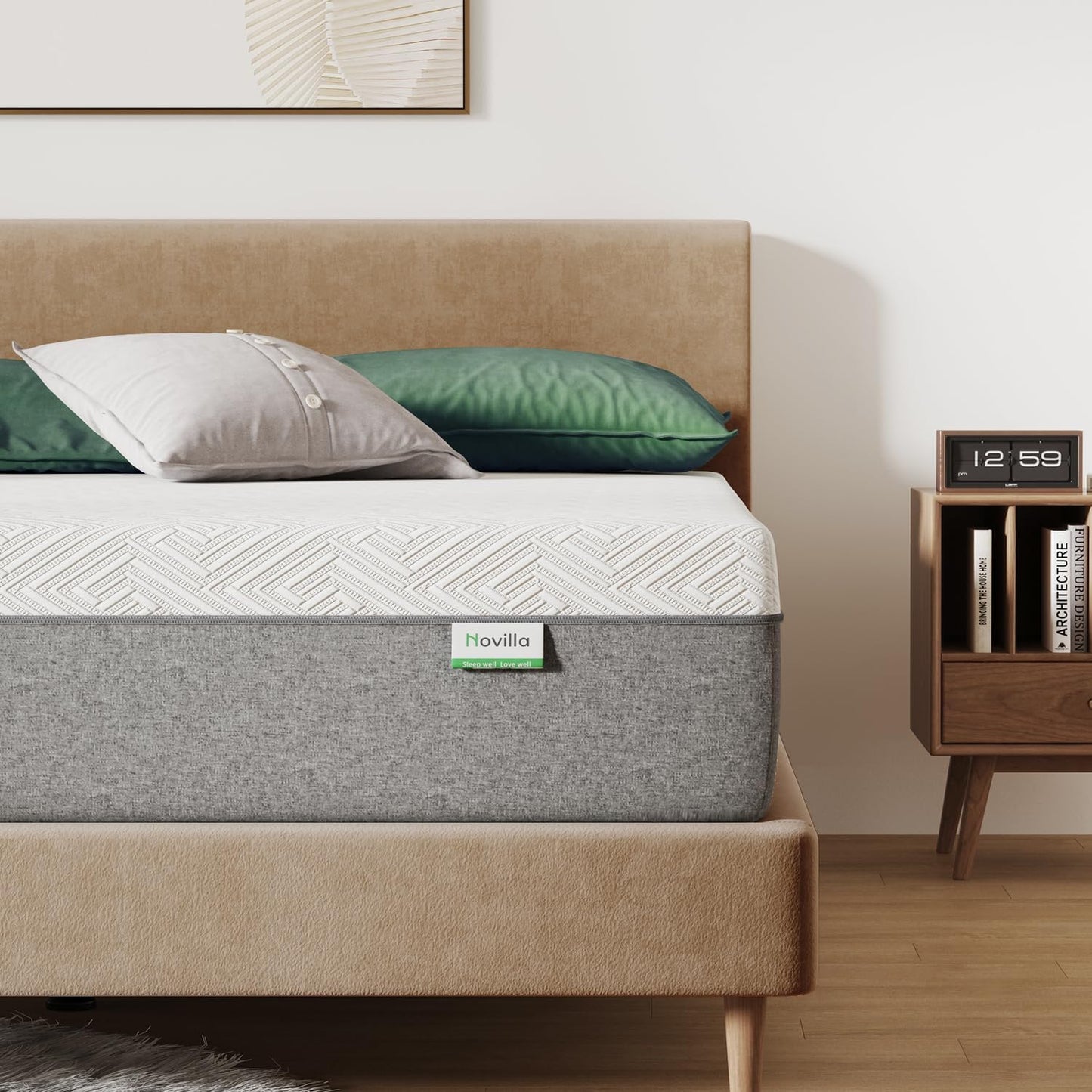 Novilla King Size Mattress, 12 Inch Gel Memory Foam King Mattress for Cool Night & Pressure Relief, Medium Plush Feel with Motion Isolating, Bliss