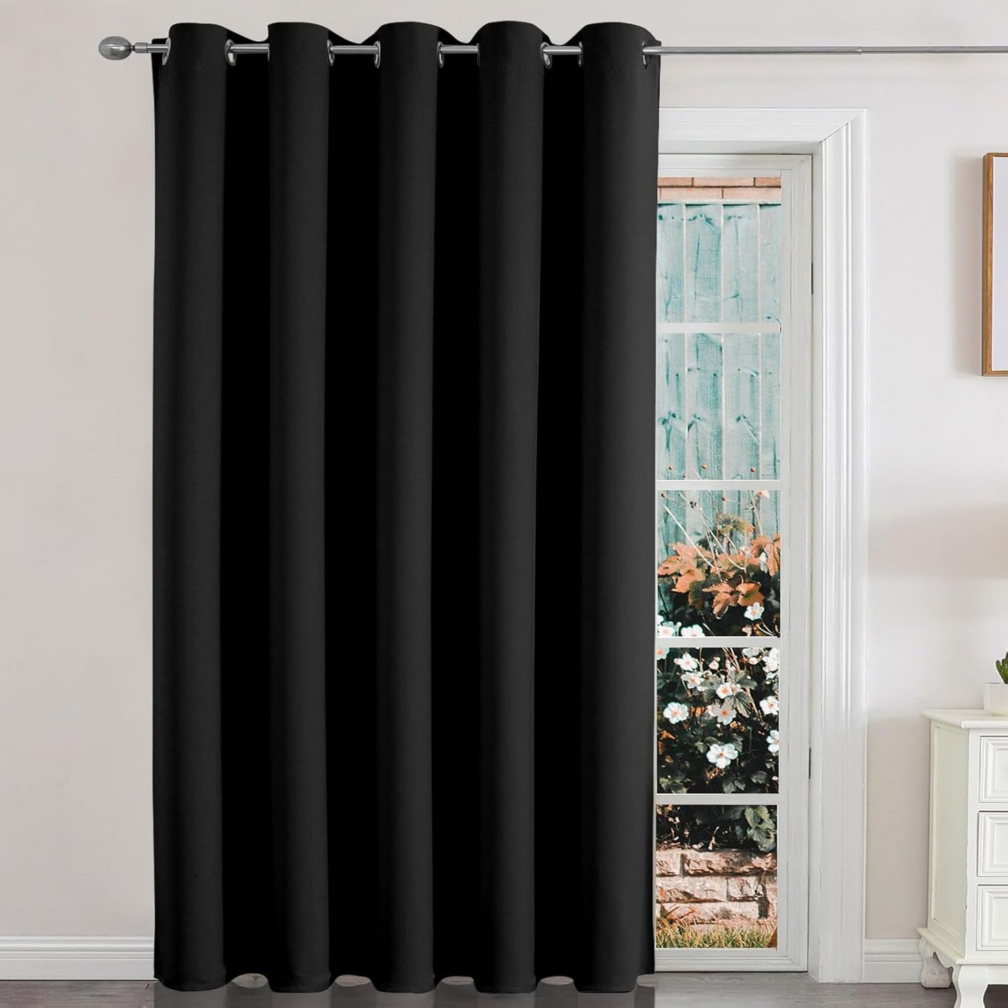 Joydeco Door Curtain for Closet Doors 78 Inches Long 1 Panel, Blackout Doorway Curtain for Open Closet Bedroom, Room Divider for Privacy (Grey, 40Wx78L)