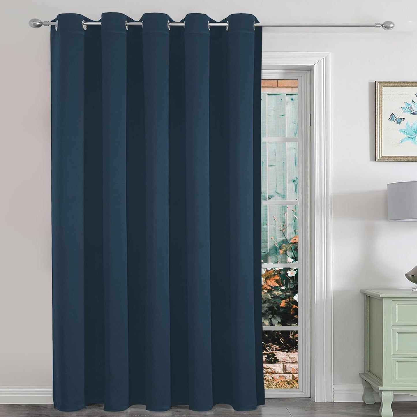 Joydeco Door Curtain for Closet Doors 78 Inches Long 1 Panel, Blackout Doorway Curtain for Open Closet Bedroom, Room Divider for Privacy (Grey, 40Wx78L)