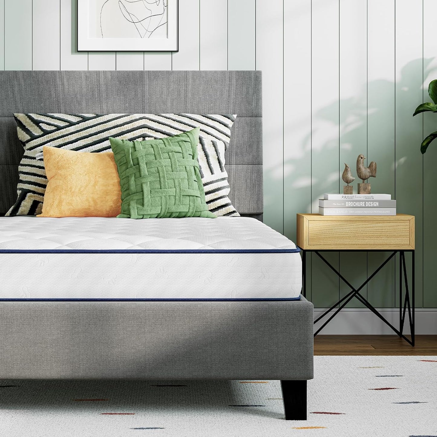 Novilla King Mattress, 12 Inch Hybrid Mattress King with Comfort Foam, Innerspring Pillow Top Mattresses in a Box, Comfort Layer for Pressure & Pain Relief, Soft Feel but Supportive