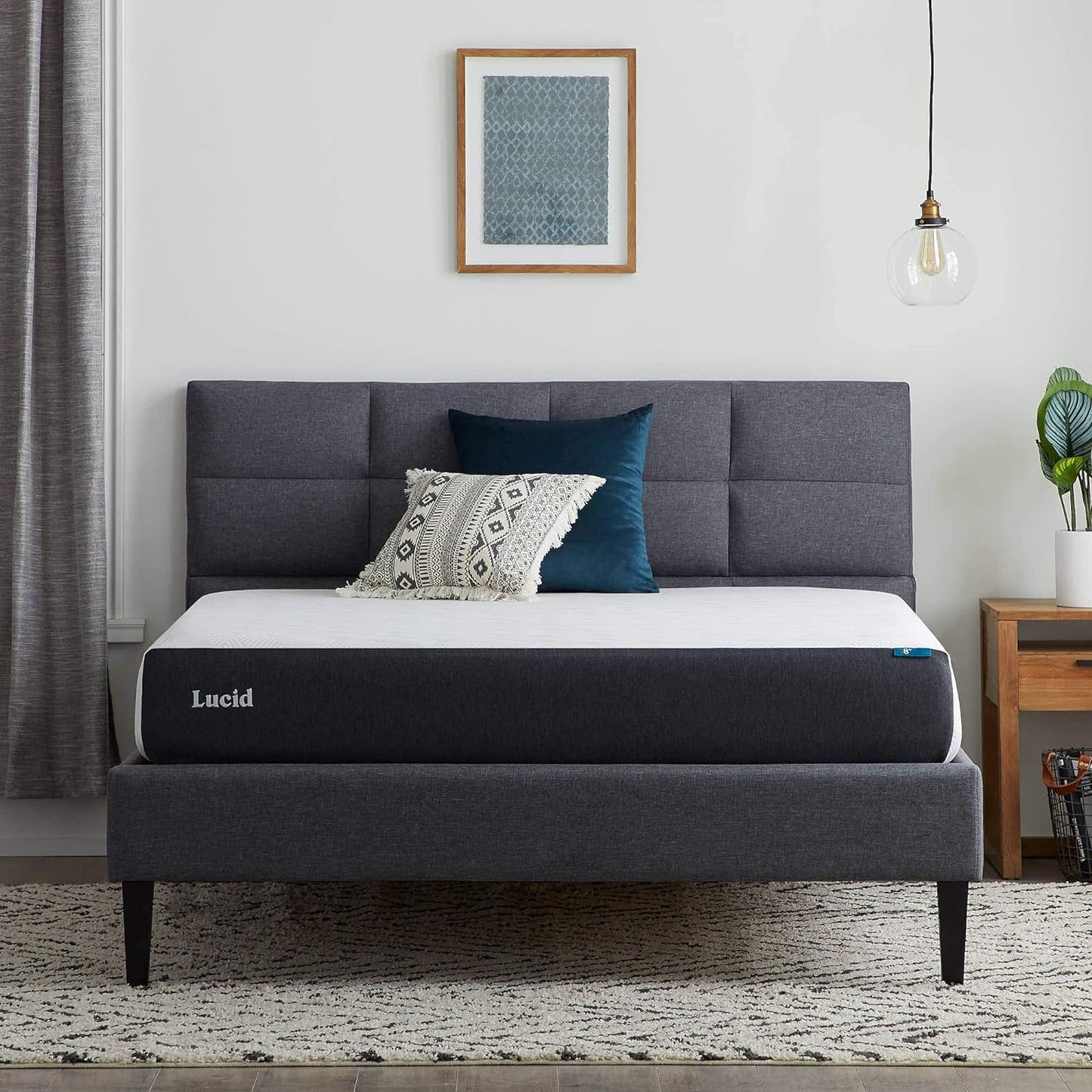LUCID 10 Inch Memory Foam Mattress - Medium Feel - Infused with Bamboo Charcoal and Gel - Bed in a Box - Temperature Regulating - Pressure Relief - Breathable - Twin Size