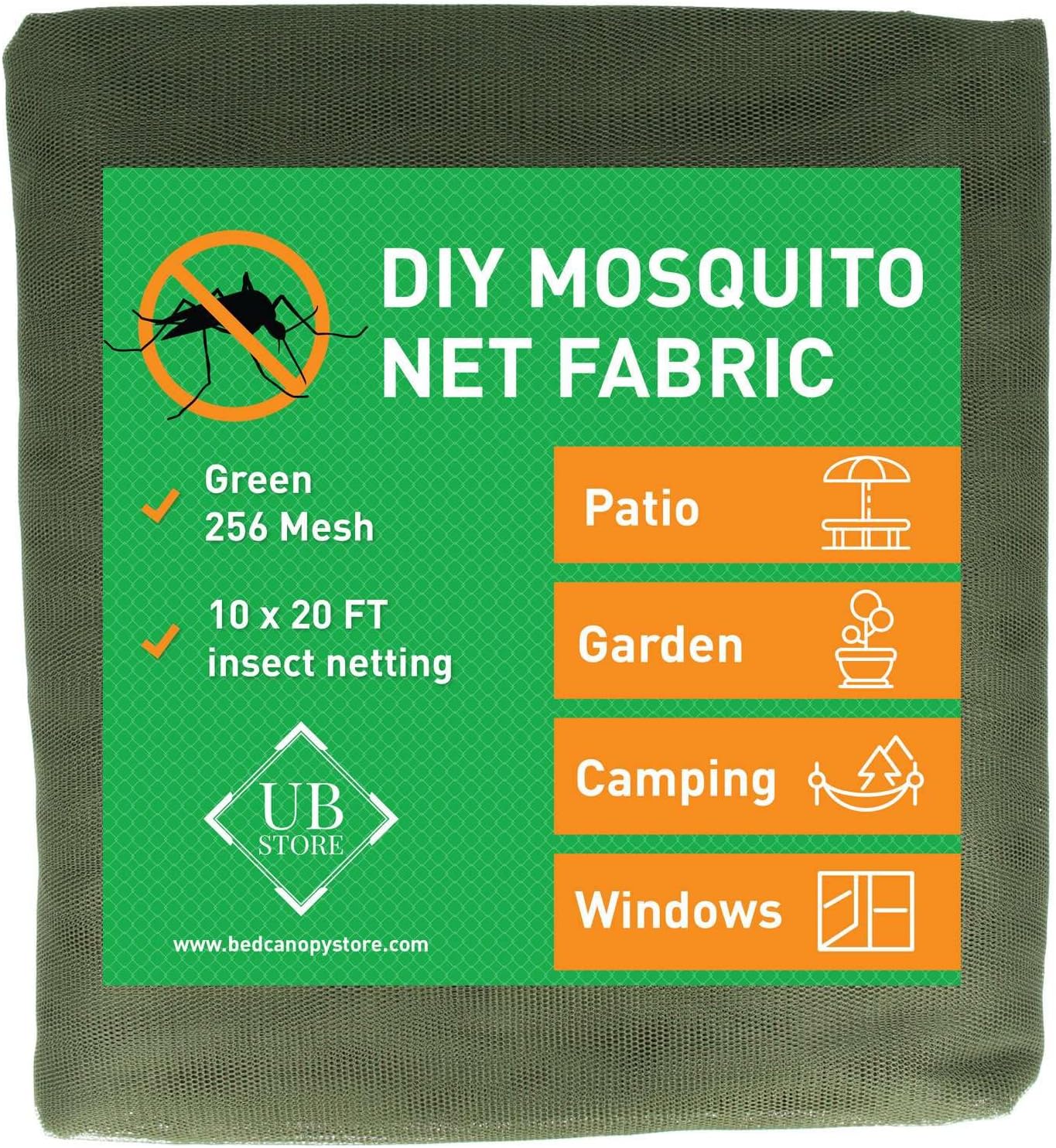 Black DIY Mosquito Net Fabric | 10x20 FT Netting | Insect Cover for Garden, Patio, Outdoor & Windows | Multiple Sizes in Black, White & Green | Raised Bed Screen Mesh Barrier