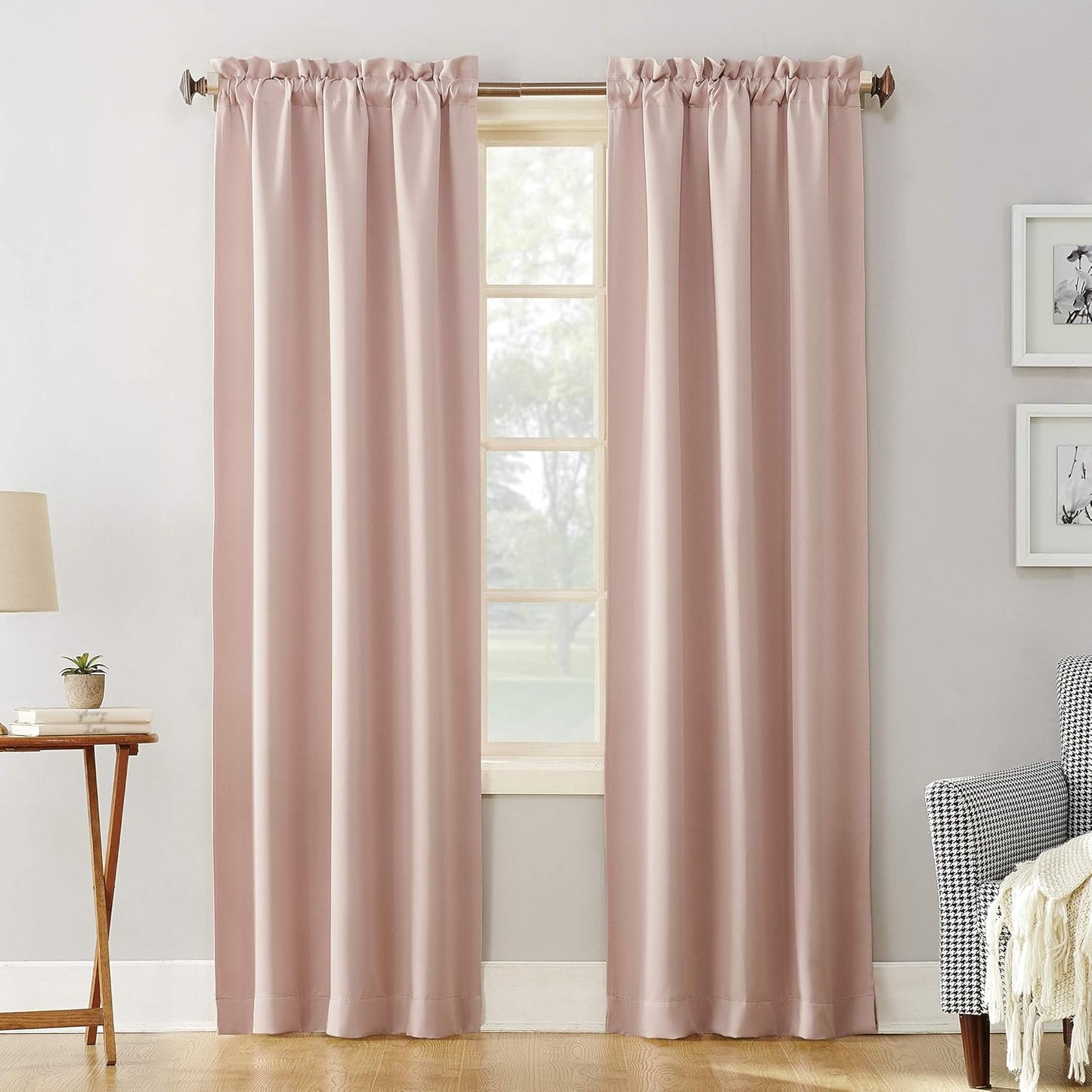 Sun Zero Easton Energy Saving Blackout Rod Pocket Curtain Panel, 40" x 84", Black