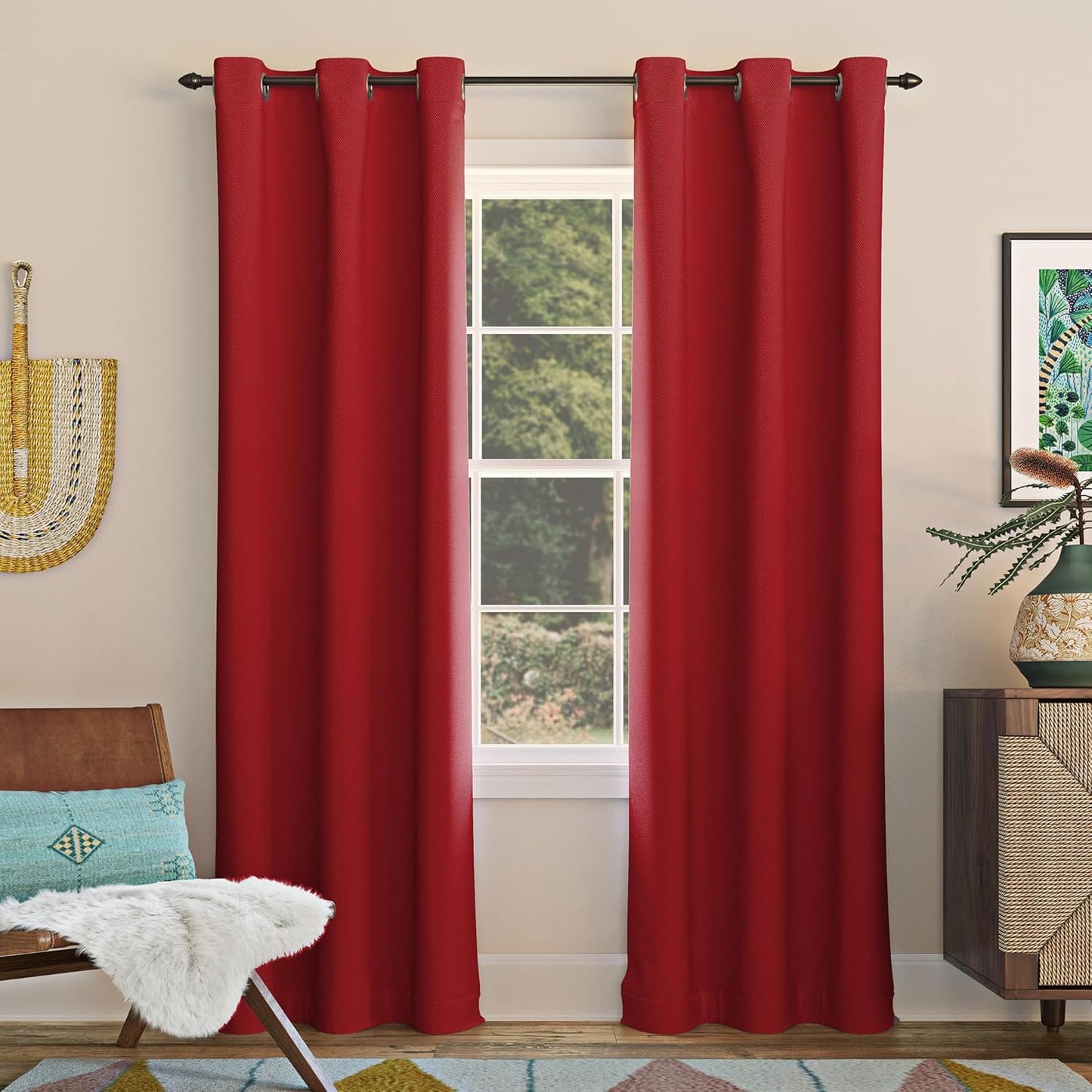 Sun Zero Easton Energy Saving Blackout Rod Pocket Curtain Panel, 40" x 84", Black