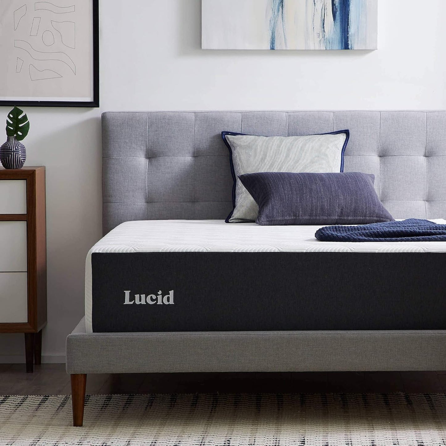 LUCID 10 Inch Memory Foam Mattress - Medium Feel - Infused with Bamboo Charcoal and Gel - Bed in a Box - Temperature Regulating - Pressure Relief - Breathable - Twin Size