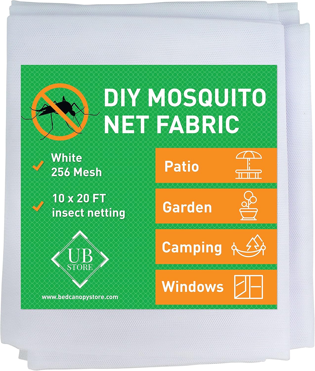 Black DIY Mosquito Net Fabric | 10x20 FT Netting | Insect Cover for Garden, Patio, Outdoor & Windows | Multiple Sizes in Black, White & Green | Raised Bed Screen Mesh Barrier