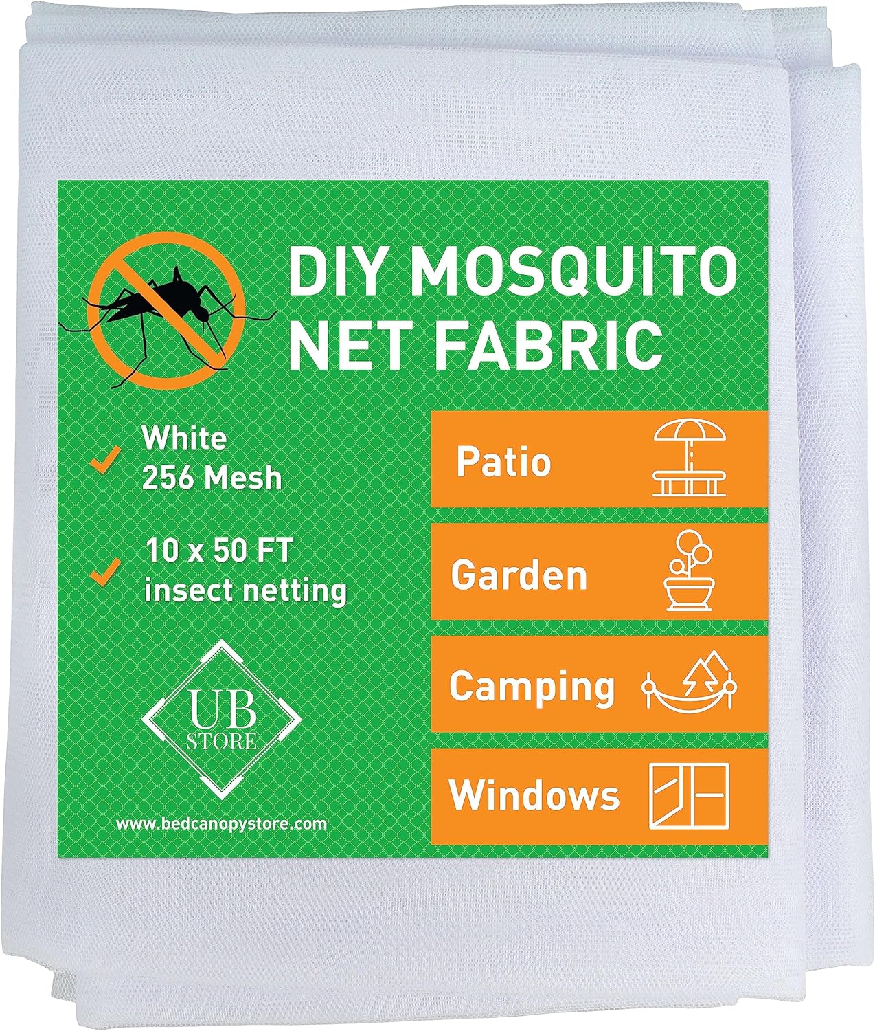 Black DIY Mosquito Net Fabric | 10x20 FT Netting | Insect Cover for Garden, Patio, Outdoor & Windows | Multiple Sizes in Black, White & Green | Raised Bed Screen Mesh Barrier